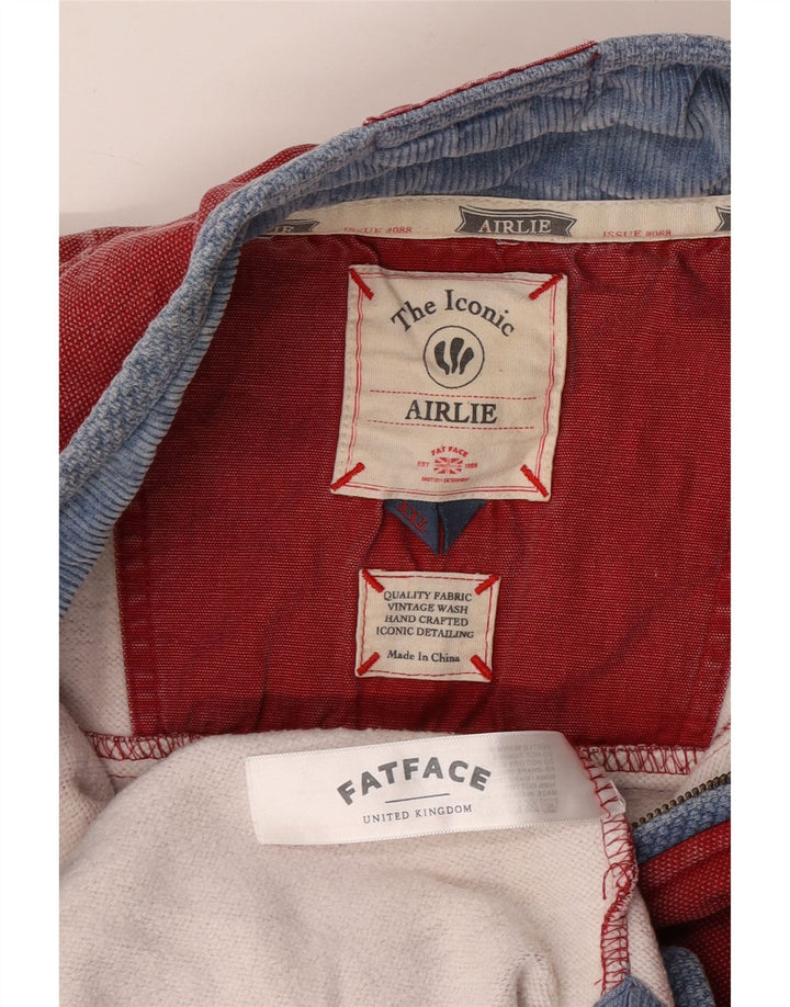 FAT FACE Hanorac pentru bărbați Airlie, cu fermoar, cu gât, 2XL, bumbac roșu