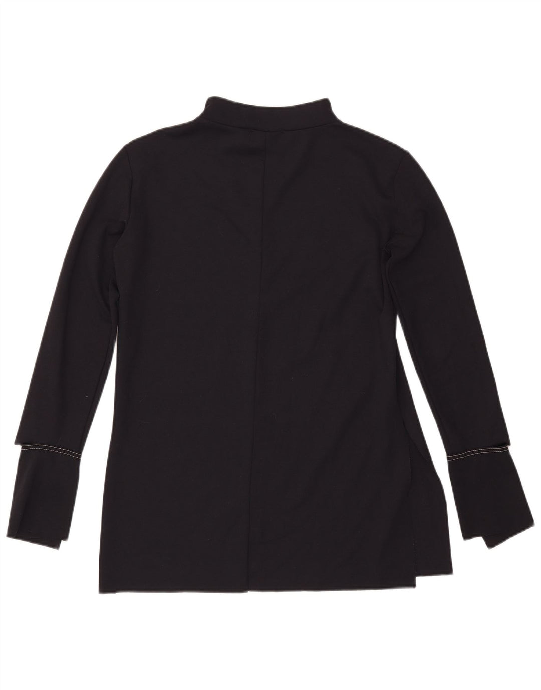 Top femeie Zara cu mânecă lungă UK 10 mic poliester negru
