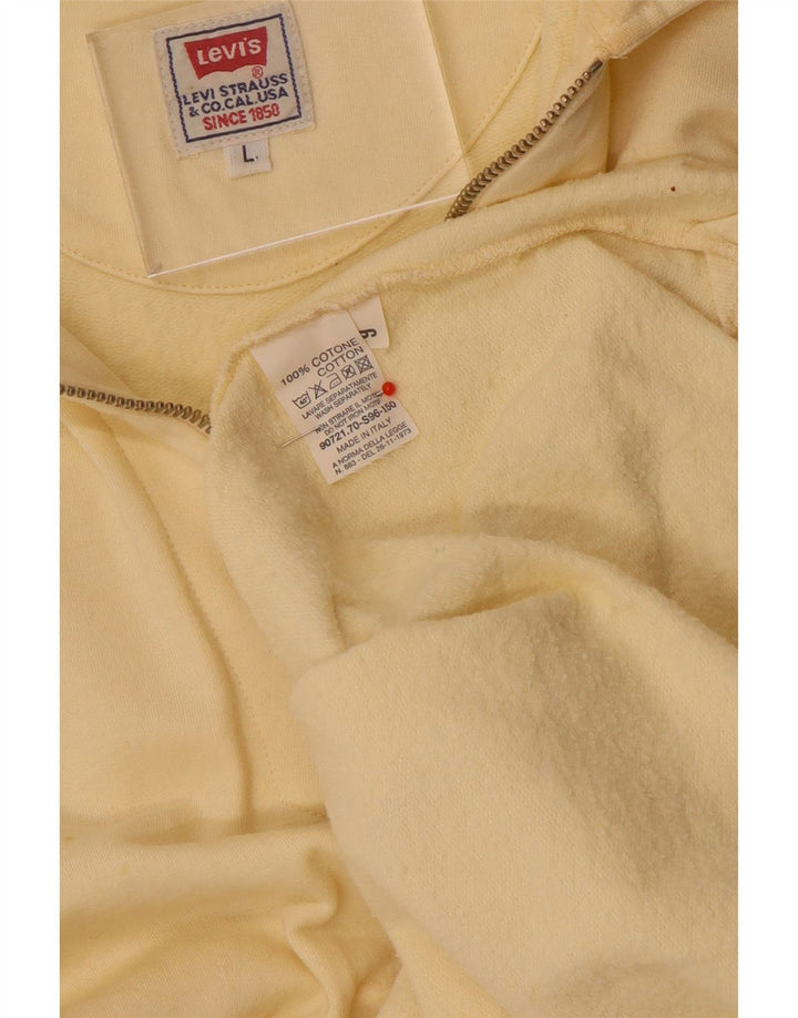 Pulover pentru bărbați Levi's cu gât polo, bumbac mare, bej