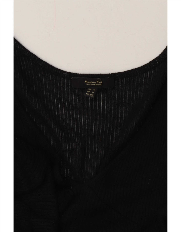 Massimo Dutti Femei See Through Vest Top UK 18 XL Negru