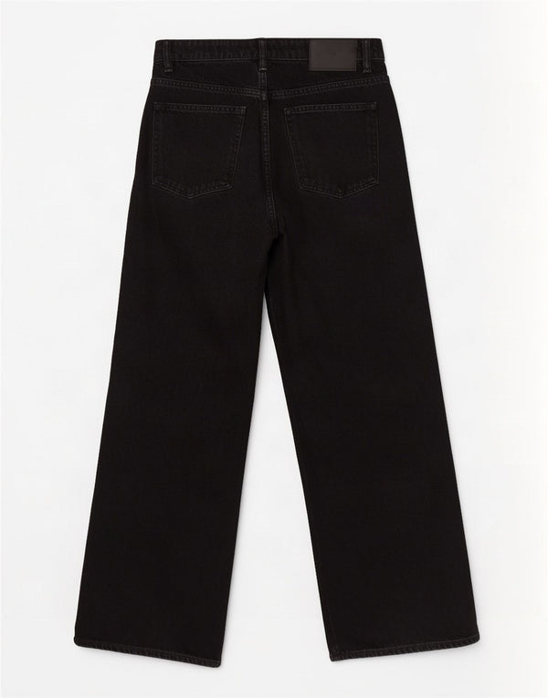 Blugi Zara femei cu talie înaltă cu picioare largi EU 36 XS W26 L25 bumbac negru