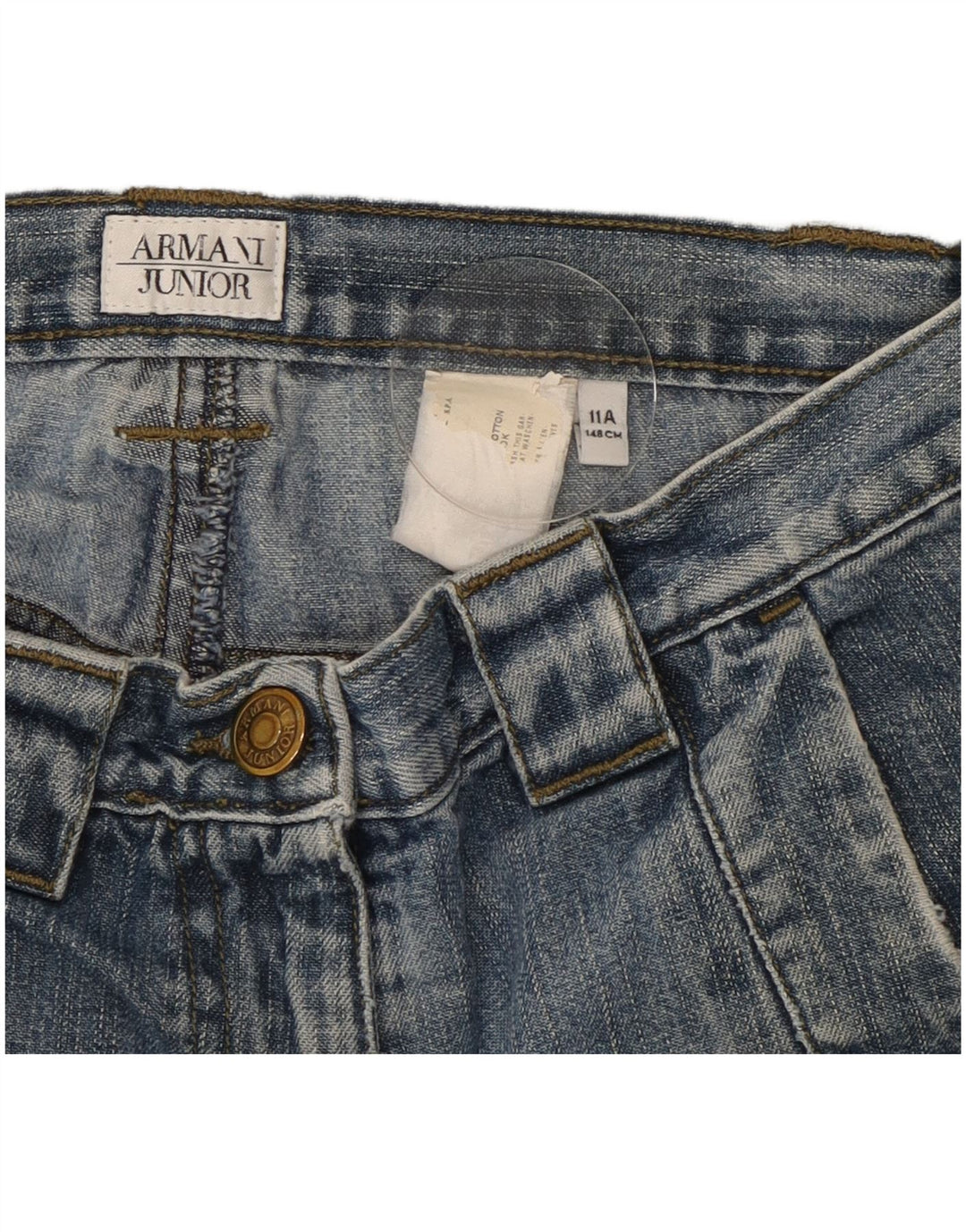 Blugi Loose Fete Armani Junior 10-11 Ani W26 L28 Albastru Patchwork
