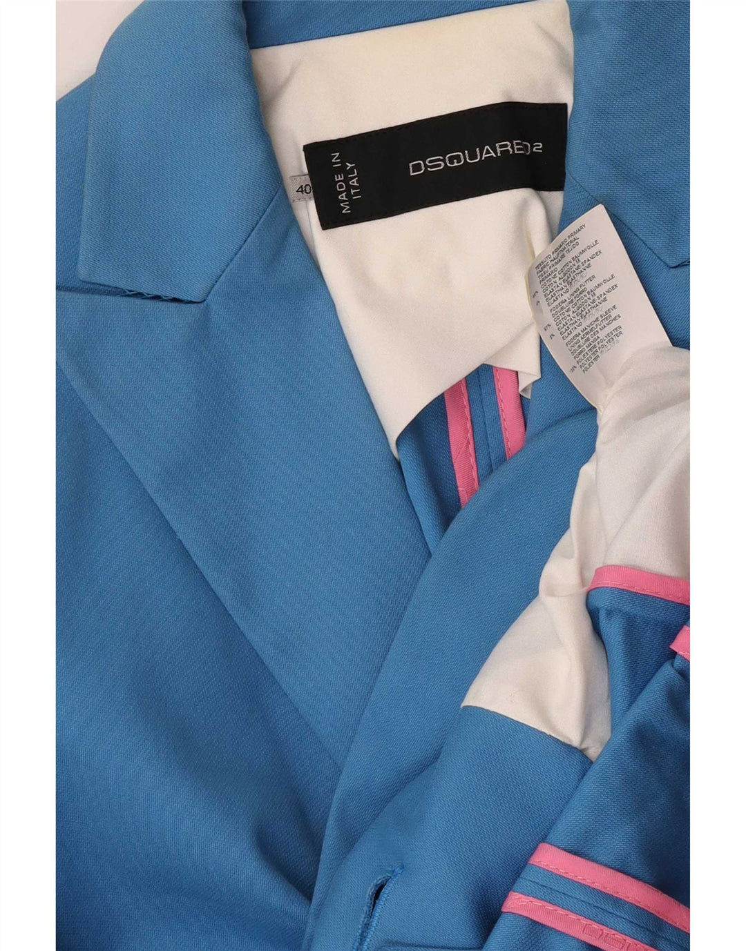 Dsquared2 Jachetă pentru femei Crop 1 Button Blazer IT 42 Small Blue Bumbac