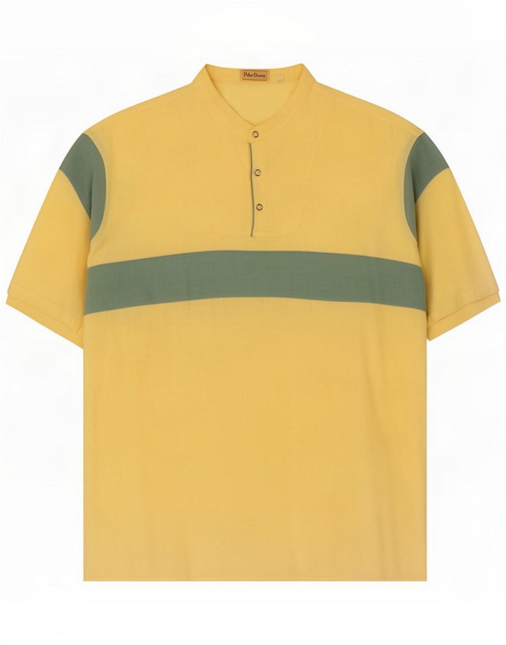 Peter Doney Bărbați Pulover Cămașă Dimensiune 40 15 3/4 Mediu Galben Colorblock