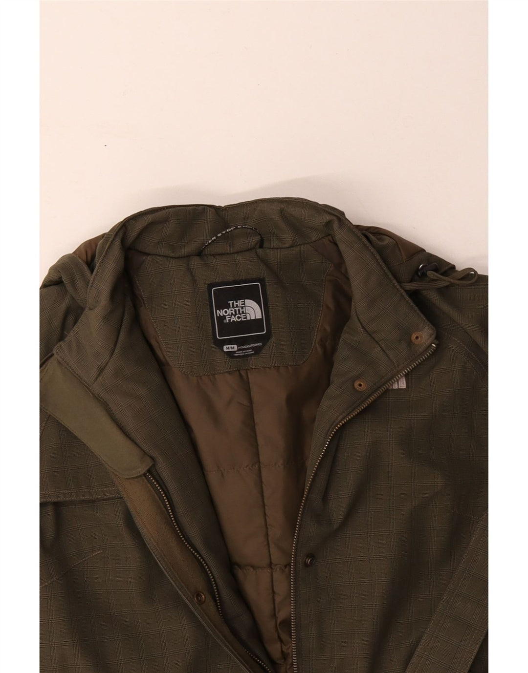 The NORTH FACE Jachetă Windbreaker cu glugă pentru femei UK 14 Medium Green Check