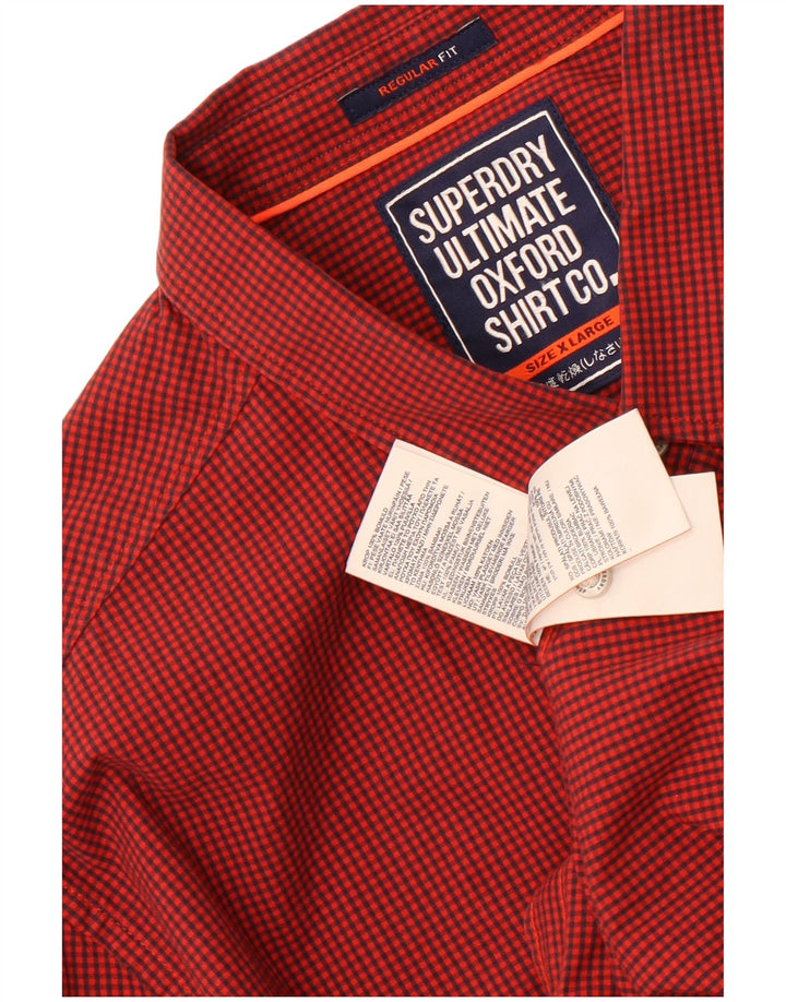 Cămașă pentru bărbați Superdry Regular Fit XL, roșu, bumbac vichy