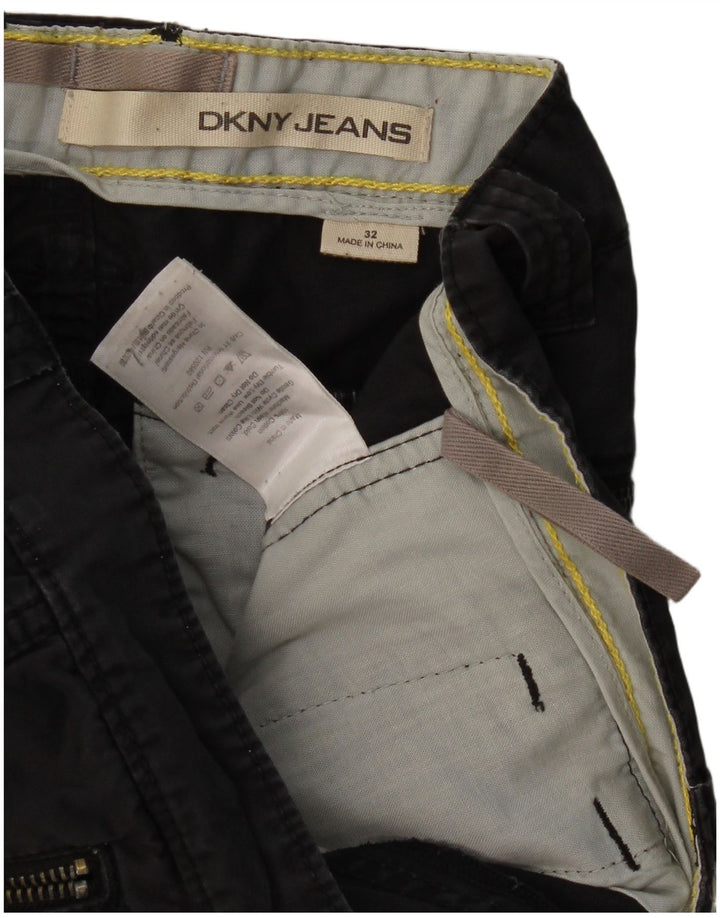 Dkny Pantaloni Cargo Drepți Bărbați L32 L32 Bumbac Negru