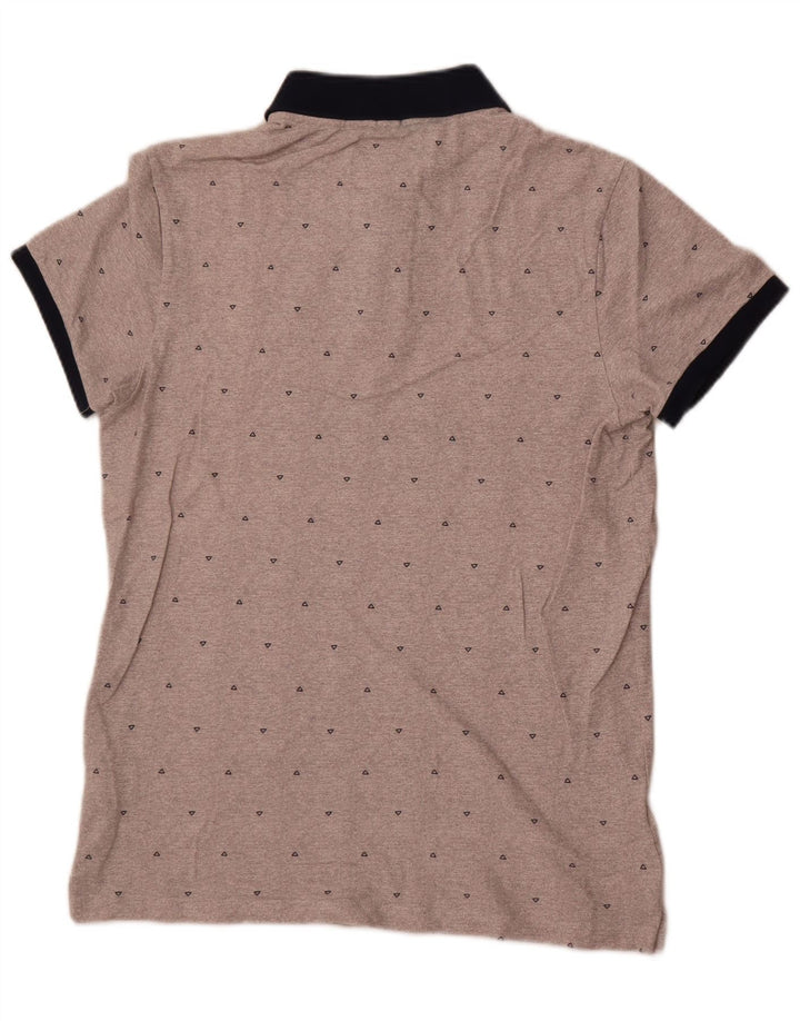 Polo Stretch Hollister pentru bărbați, bumbac geometric, gri mediu