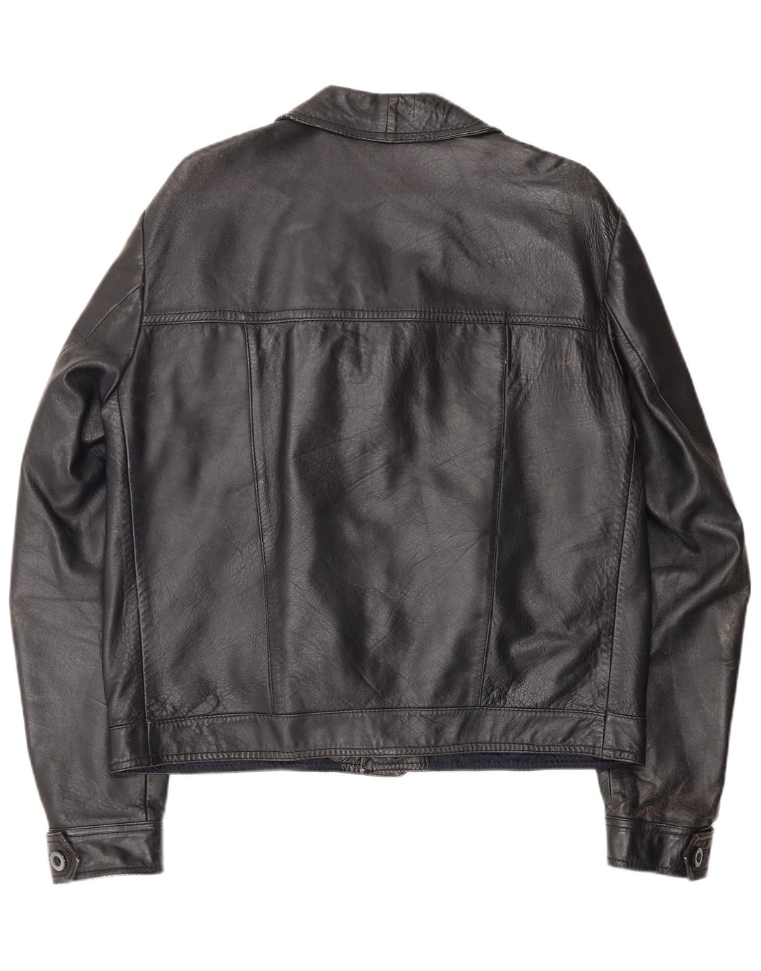 Jachetă de piele vintage pentru bărbați UK 40 Large Black
