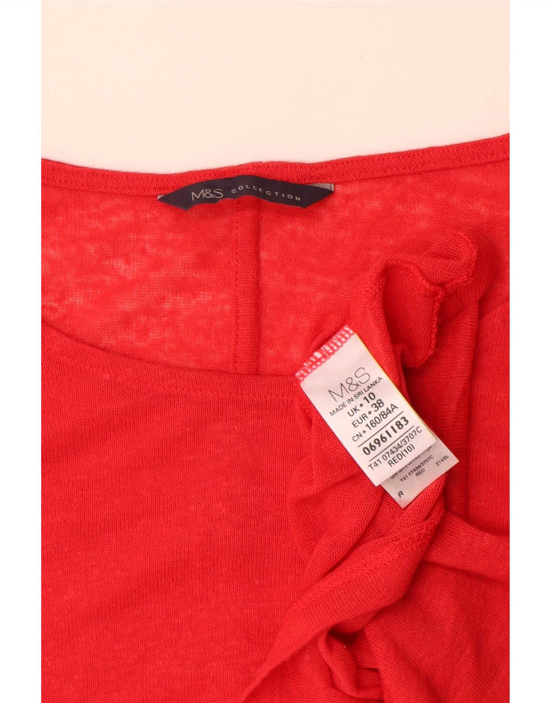 Marks & Spencer Tricou supradimensionat pentru femei Top UK 10 Small Red Poliester