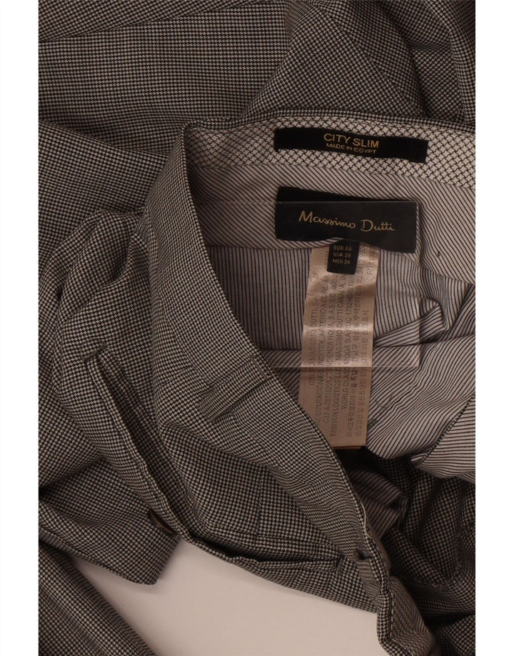 Massimo Dutti Pantaloni casual pentru bărbați EU 44 Large W34 L33 Black Houndstooth