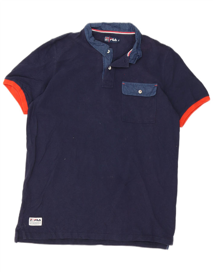 Cămașă Polo Fila Bărbați XL Bumbac Bleumarin