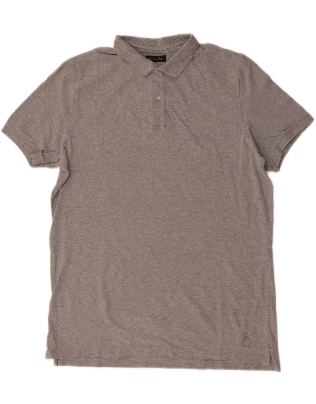 Cămașă polo Massimo Dutti pentru bărbați, mare, gri bumbac cu pete
