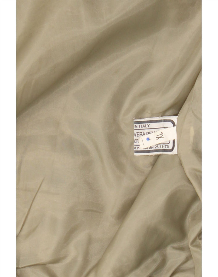 Jachetă Bomber din piele vintage pentru femei UK 18 XL din piele kaki