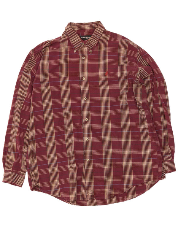 Cămașă pentru bărbați Marlboro Classics 2XL burgundy Check Bumbac
