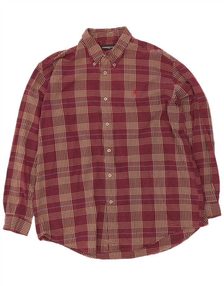 Cămașă pentru bărbați Marlboro Classics 2XL burgundy Check Bumbac