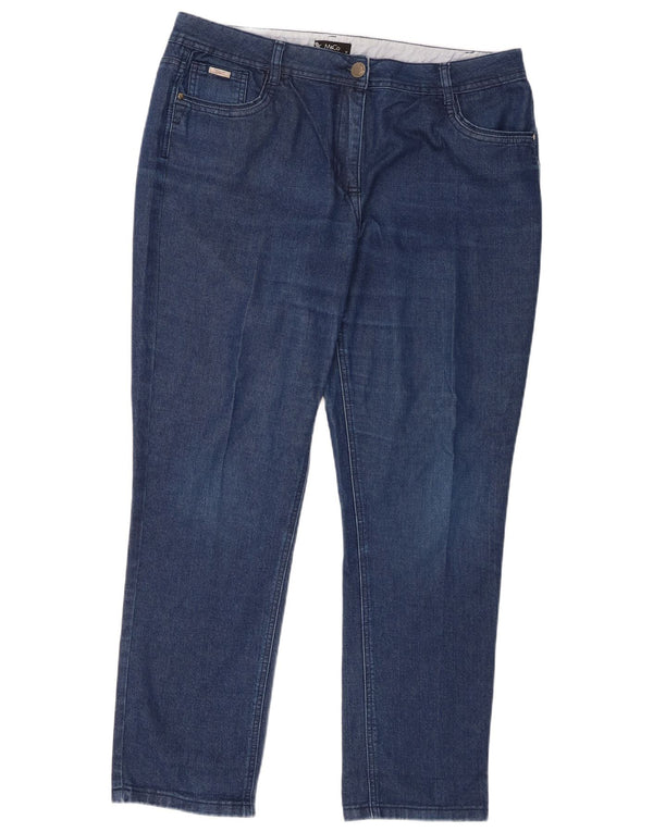 M&Co Blugi conici cu talie înaltă pentru femei UK 18 XL W38 L30 Bumbac albastru