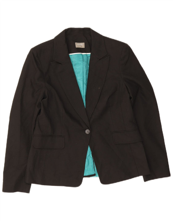 Jachetă Blazer pentru femei Oasis cu 1 nasture UK 12 Poliester mediu negru