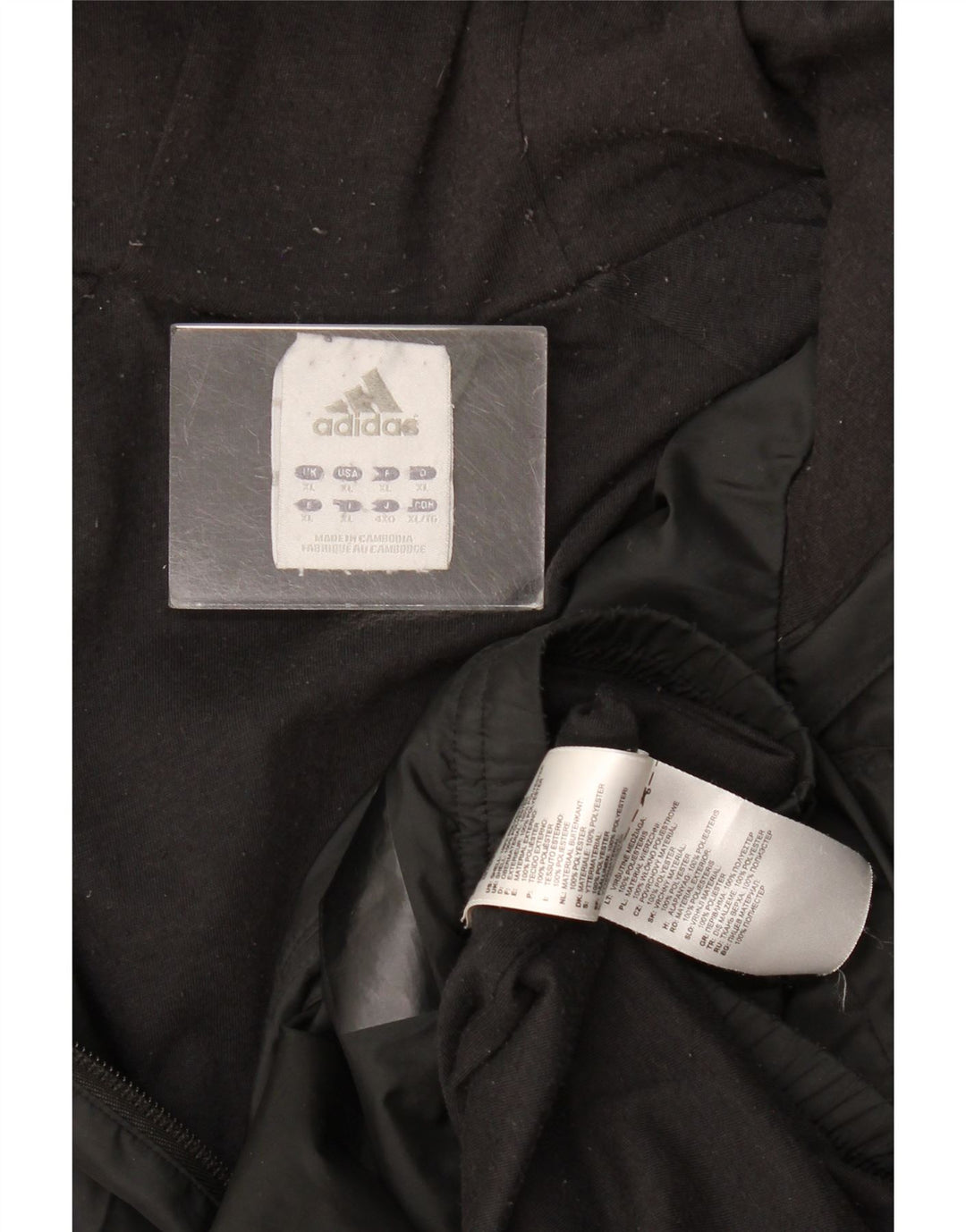 Jachetă de ploaie cu glugă pentru bărbați Adidas UK 42 XL poliester negru