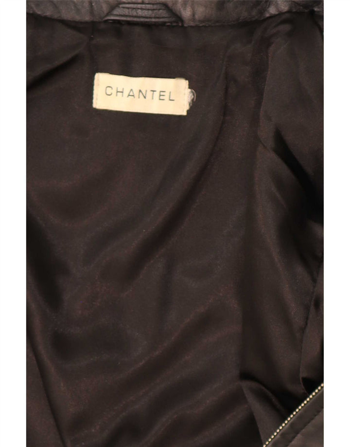 Jachetă de piele vintage pentru femei UK 12 Medium Black