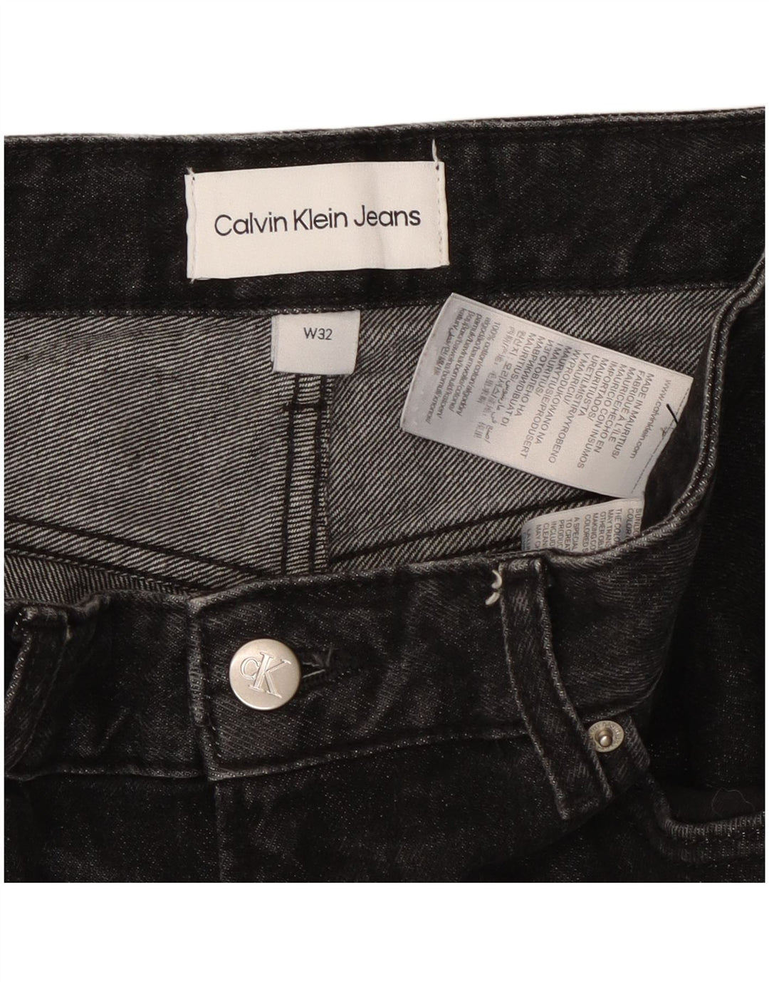 Blugi slim pentru bărbați CALVIN KLEIN W32 L27 bumbac negru