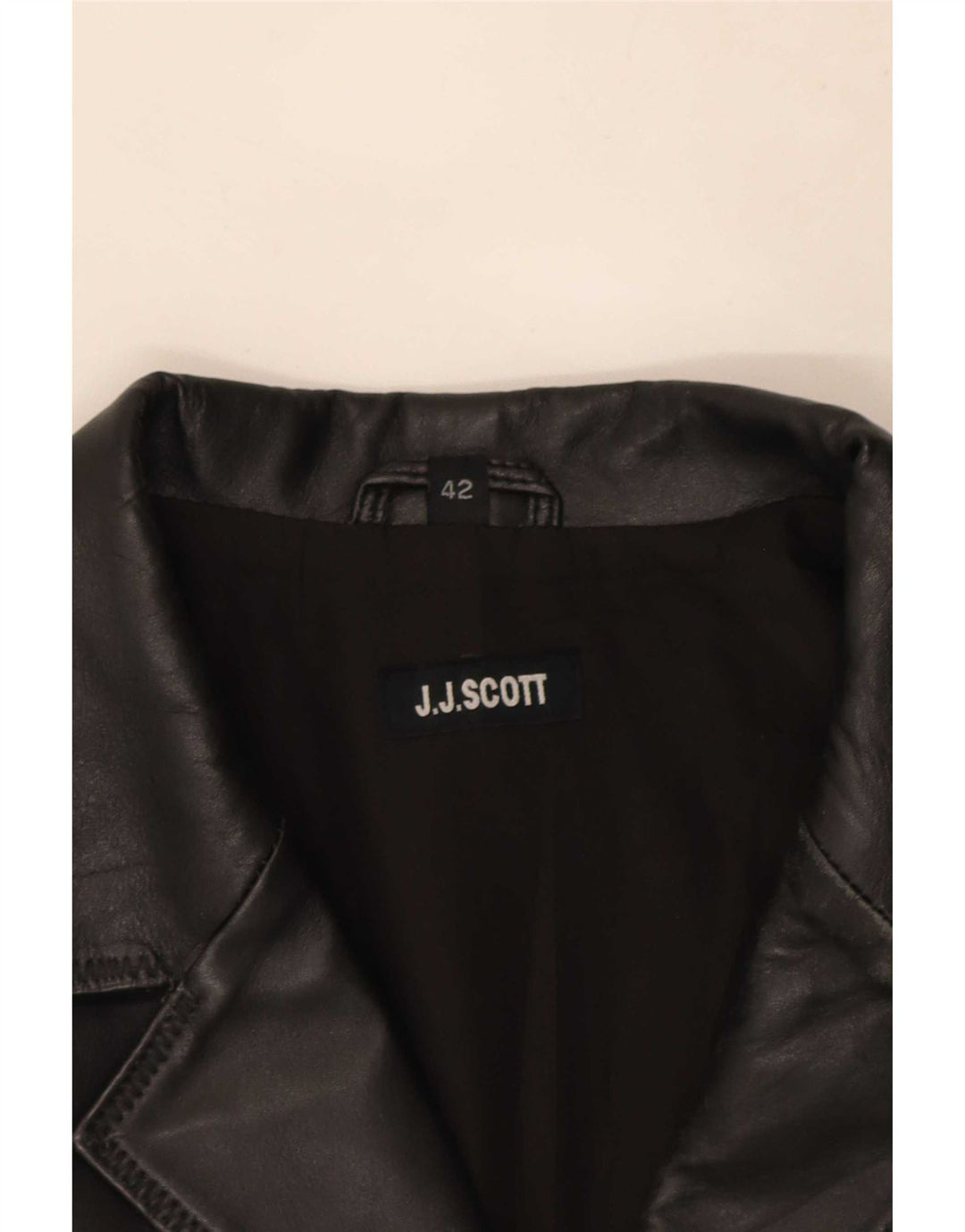 Sacou blazer din piele cu 3 nasturi J.J.Scott IT 42 Medium Negru