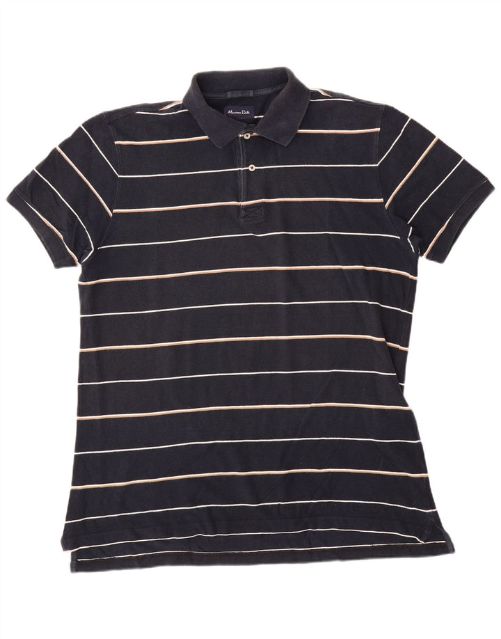 Cămașă polo Massimo Dutti pentru bărbați, mare, bleumarin, cu dungi