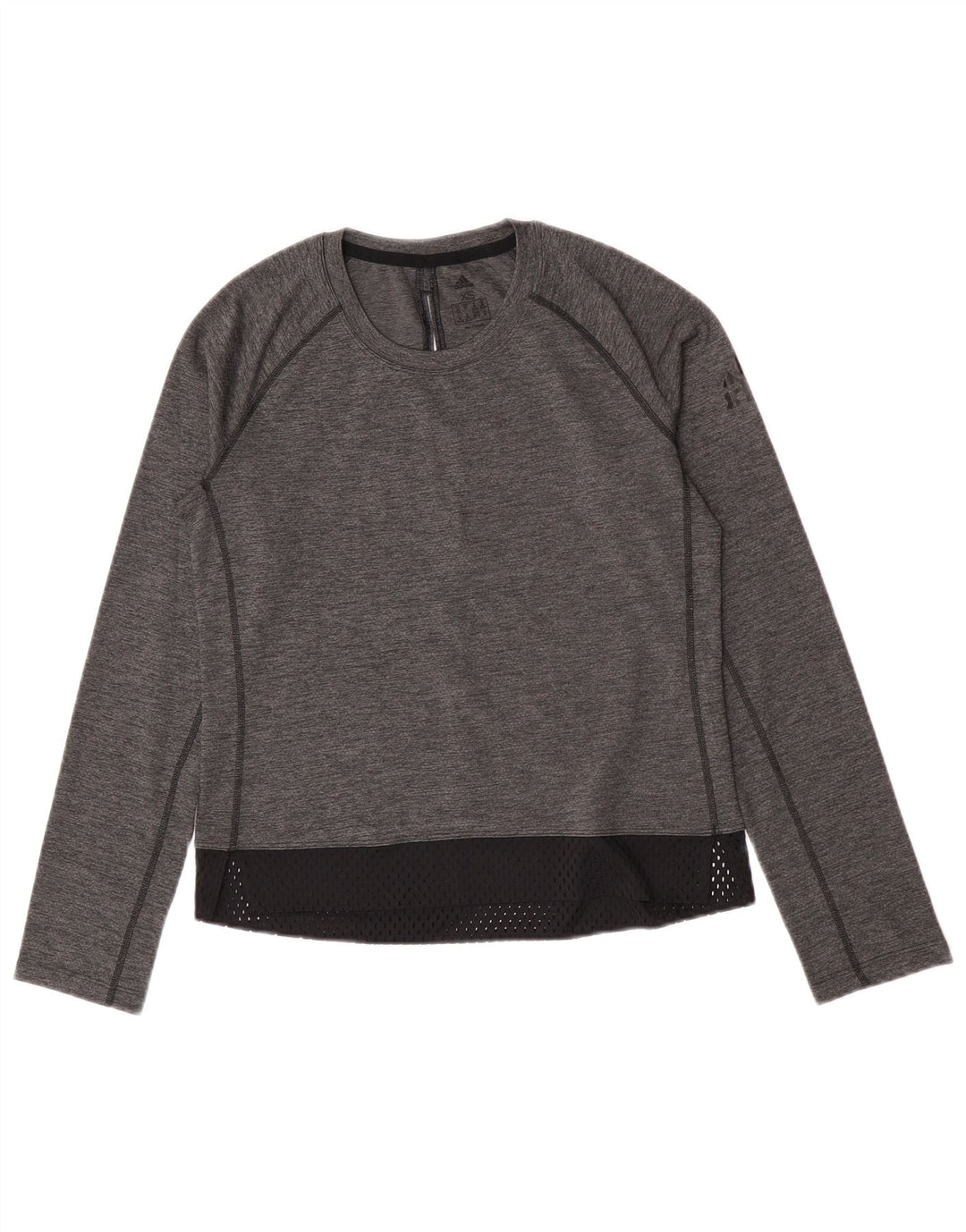 Top pentru femei Adidas cu mânecă lungă UK 4/6 XS gri poliester color bloc