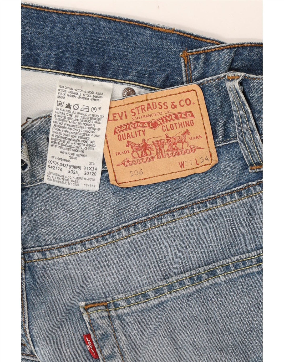 Blugi drepti pentru bărbați Levi's 506 W31 L30 Bumbac albastru