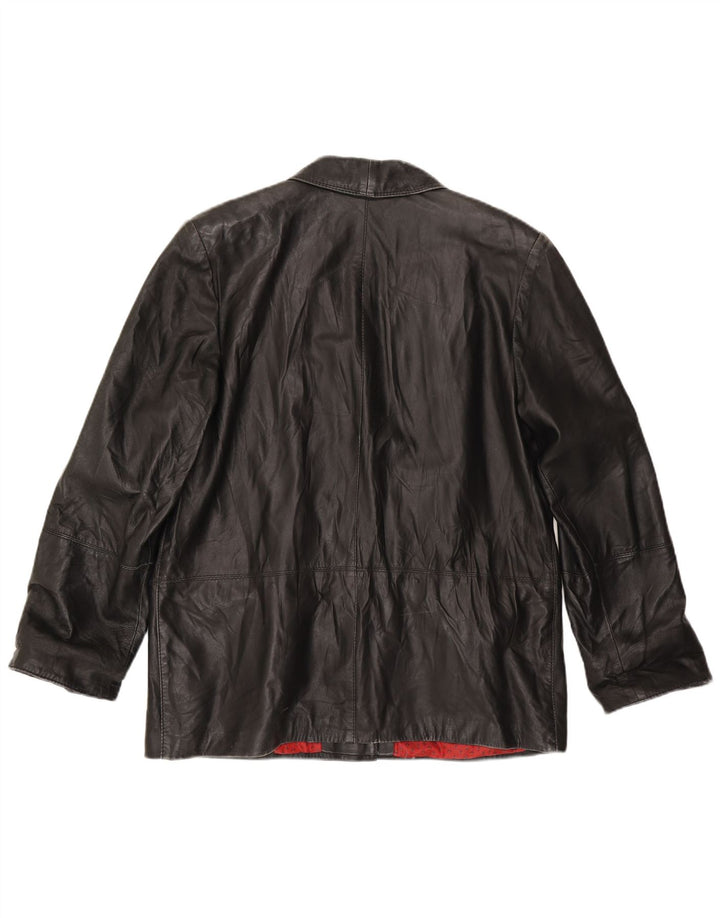 Geacă de piele vintage pentru femei IT 50 XL din piele neagră