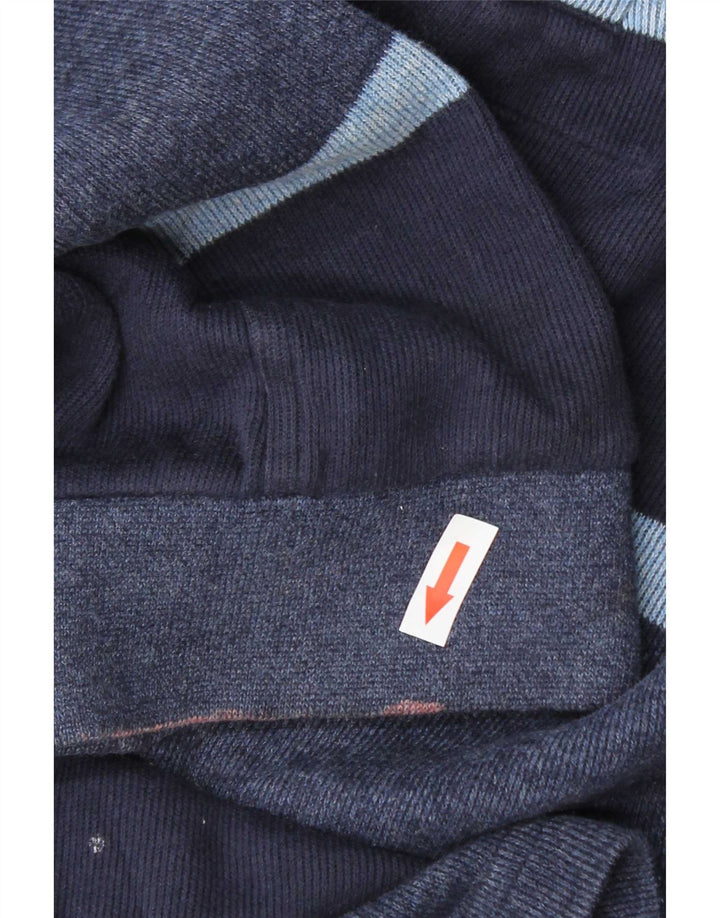 Tricou polo rugby cu mânecă lungă pentru bărbați Marks & Spencer, în dungi, albastru bleumarin mediu