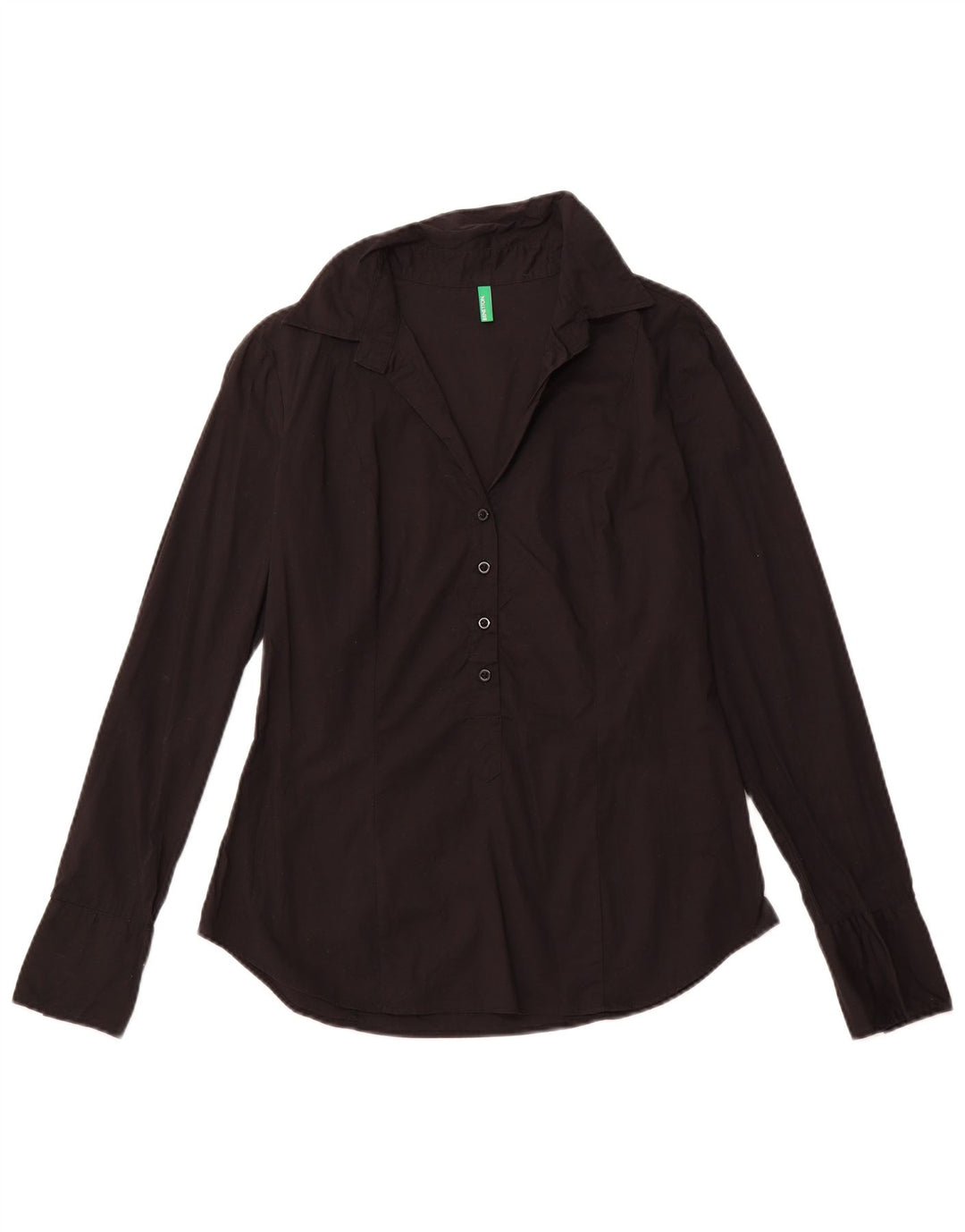 Cămașă pulover pentru femei BENETTON UK 16 mare, negru, bumbac