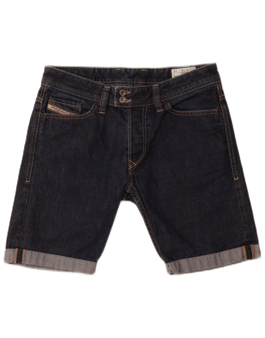 Pantaloni scurți DIESEL Viker-R-Box Denim W28 Medium Bluemarin Bumbac