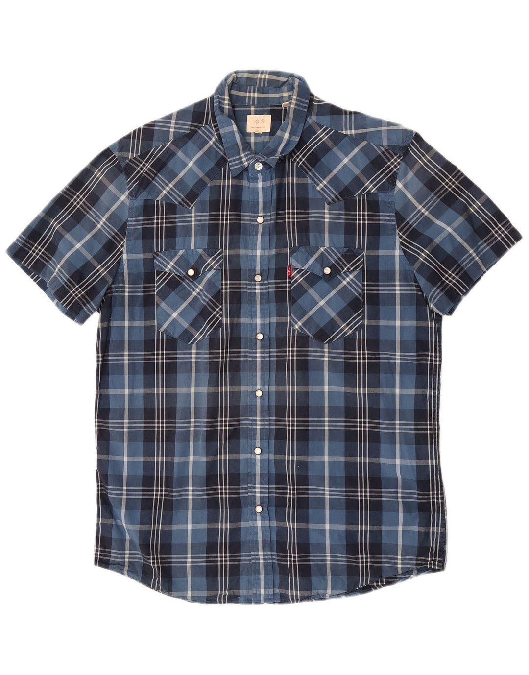 Cămașă cu mânecă scurtă Levi's pentru bărbați, bumbac cu carouri mari, albastre