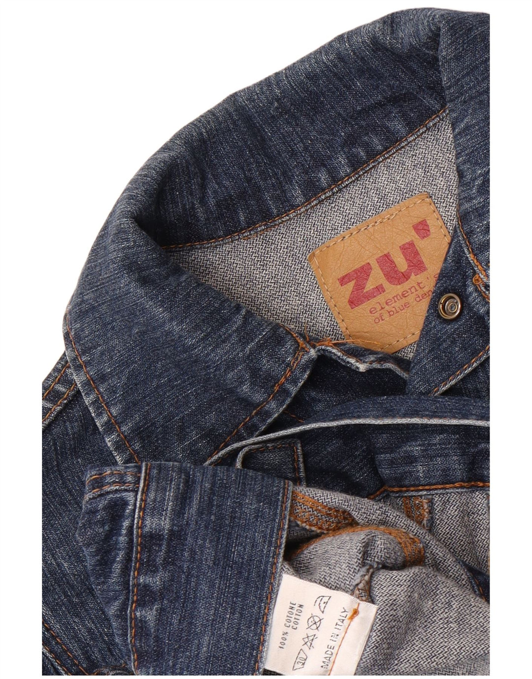 Jachetă de denim crop pentru femei Zu Elements IT 40 Small Blue Bumbac