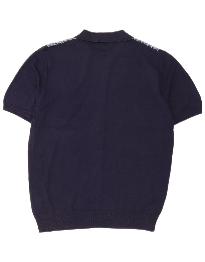 Cămașă din tricot cu mânecă scurtă pentru bărbați Pierre Cardin, albastru marin mediu geometric