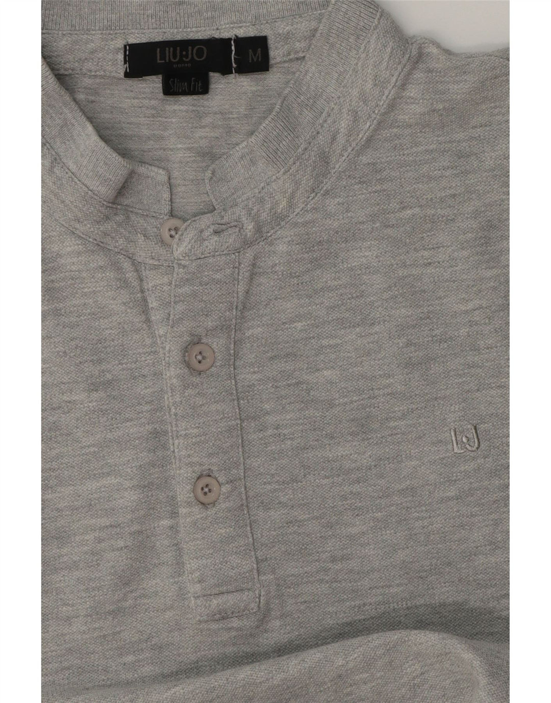 Cămașă polo slim fit Liu Jo pentru bărbați, gri mediu cu pete