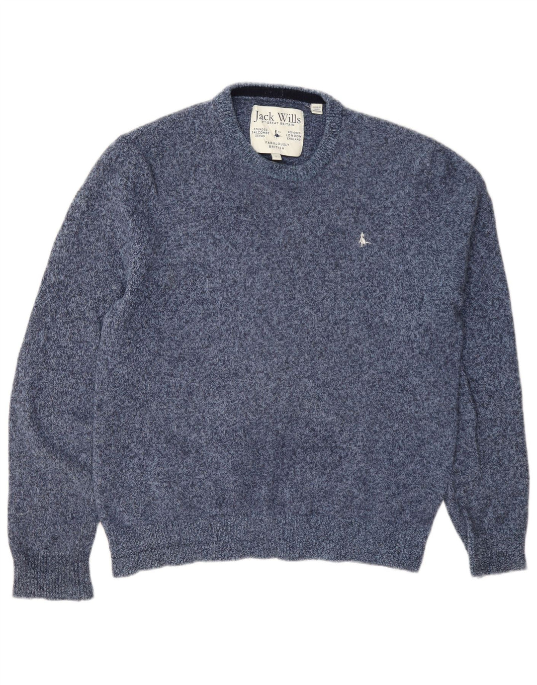 Pulover Jack Wills pentru bărbați, cu gât roșu, lână mare cu pete albastre
