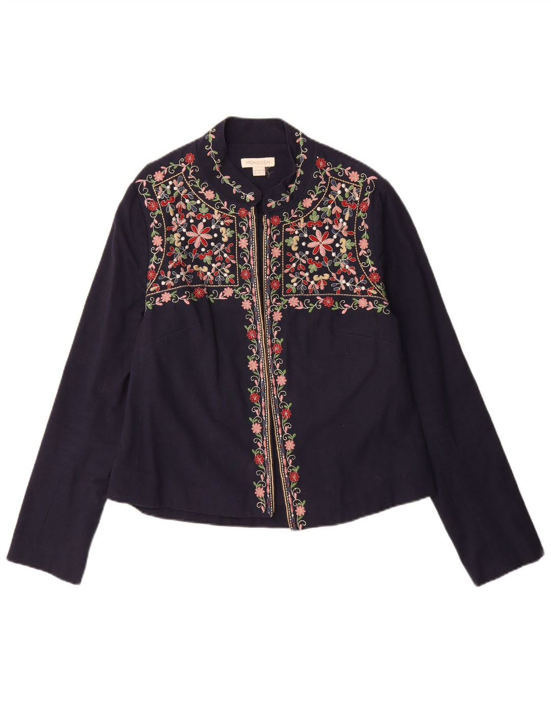 Bluză cămașă pentru femei MONSOON UK 12 Medium Bluemarin Floral Bumbac