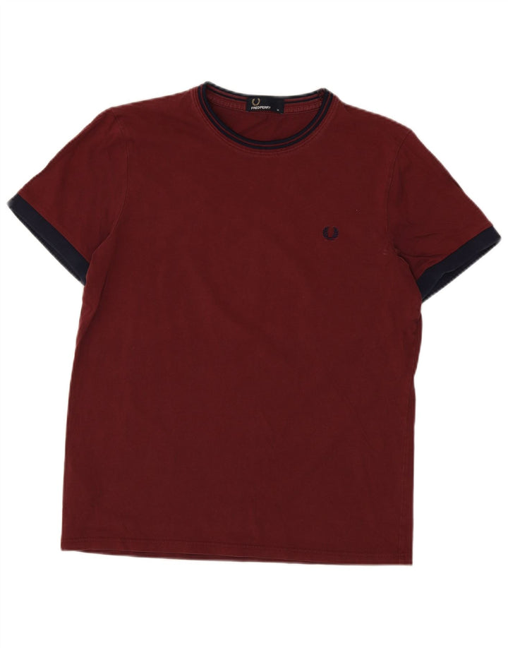 FRED PERRY Tricou Bărbați Top Medium Burgundy Colorblock Bumbac