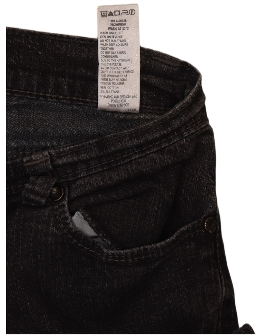 Blugi Bootcut pentru femei Marks & Spencer UK 10 Small W27 L29 Bumbac negru