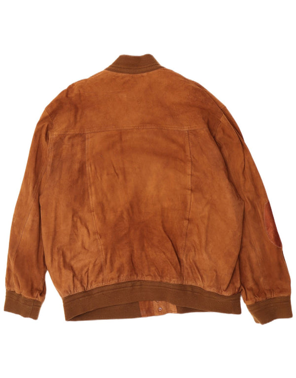 Bomber vintage pentru bărbați din piele intoarsa IT 62 5XL din piele bej