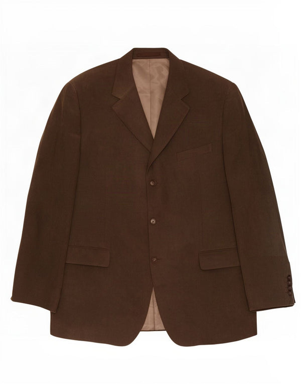 Jachetă pentru bărbați Marks & Spencer din velur cu 3 nasturi, UK 44 XL, maro
