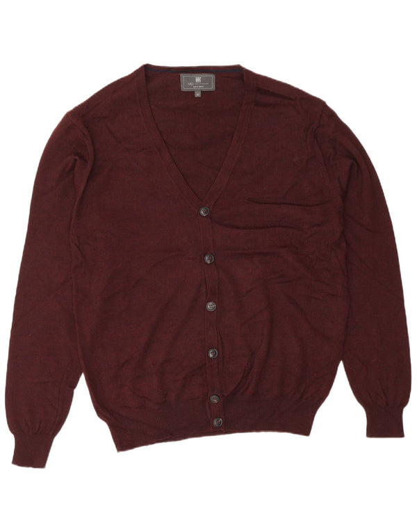 Pulover Cardigan pentru bărbați Marks & Spencer Acrilic Burgundy mediu