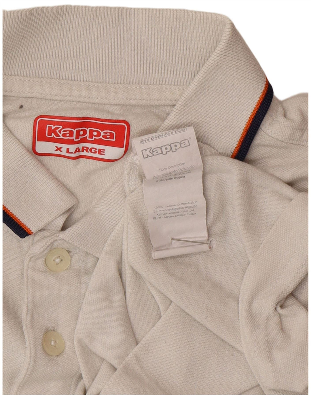 Cămașă polo pentru bărbați Kappa XL Bumbac alb