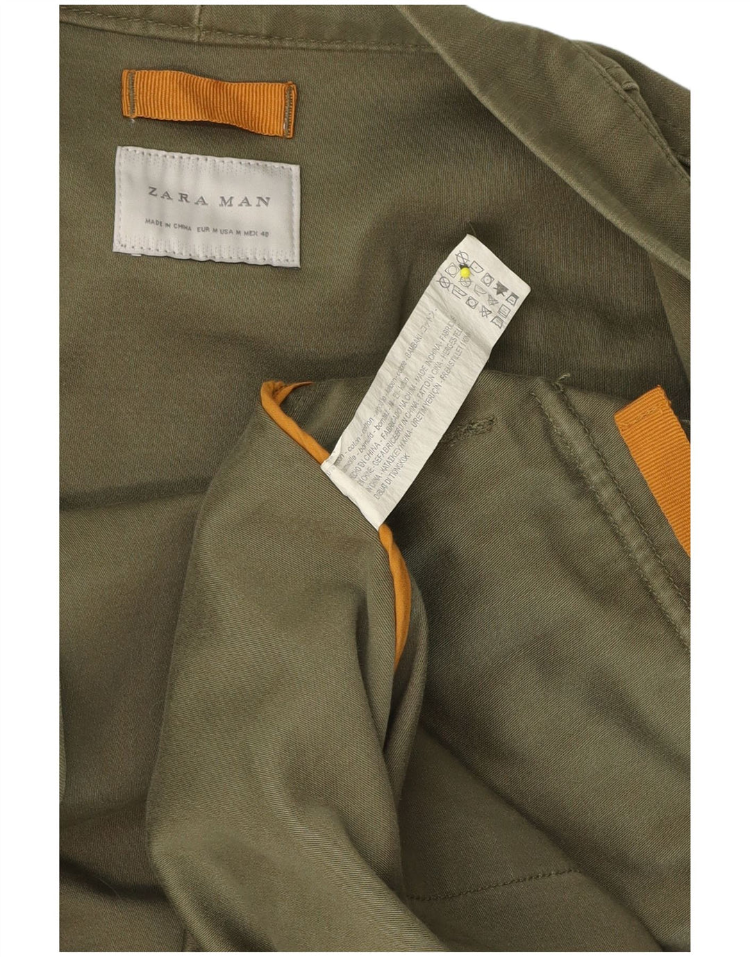 Jachetă Blazer pentru bărbați Zara UK 38, bumbac verde mediu