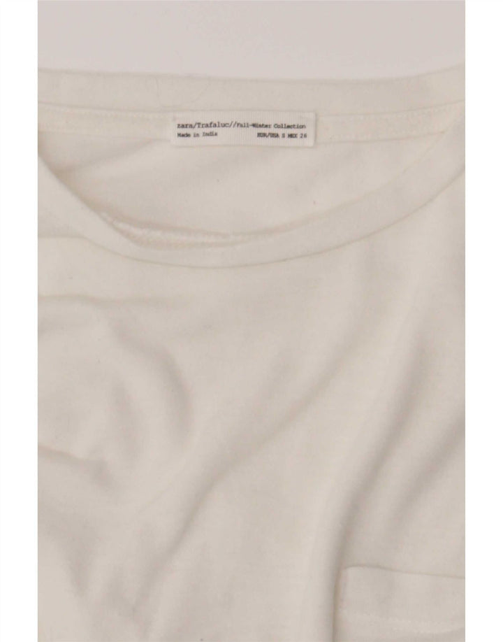 Top Trafaluc pentru femei Zara cu mânecă lungă UK 10 Small White