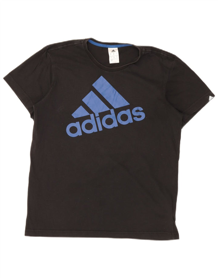 Tricou grafic ADIDAS pentru bărbați Top mediu din bumbac negru