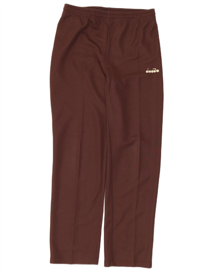 Pantaloni de trening Diadora pentru bărbați, poliester maro mediu