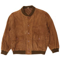 Geaca Bomber din piele intoarsa pentru barbati vintage IT 52 XL din piele maro